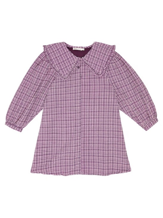 The New Society Other - The New Society Girls Anabella Check Dress 16 Sheersucker Peter Pan Collar Pink